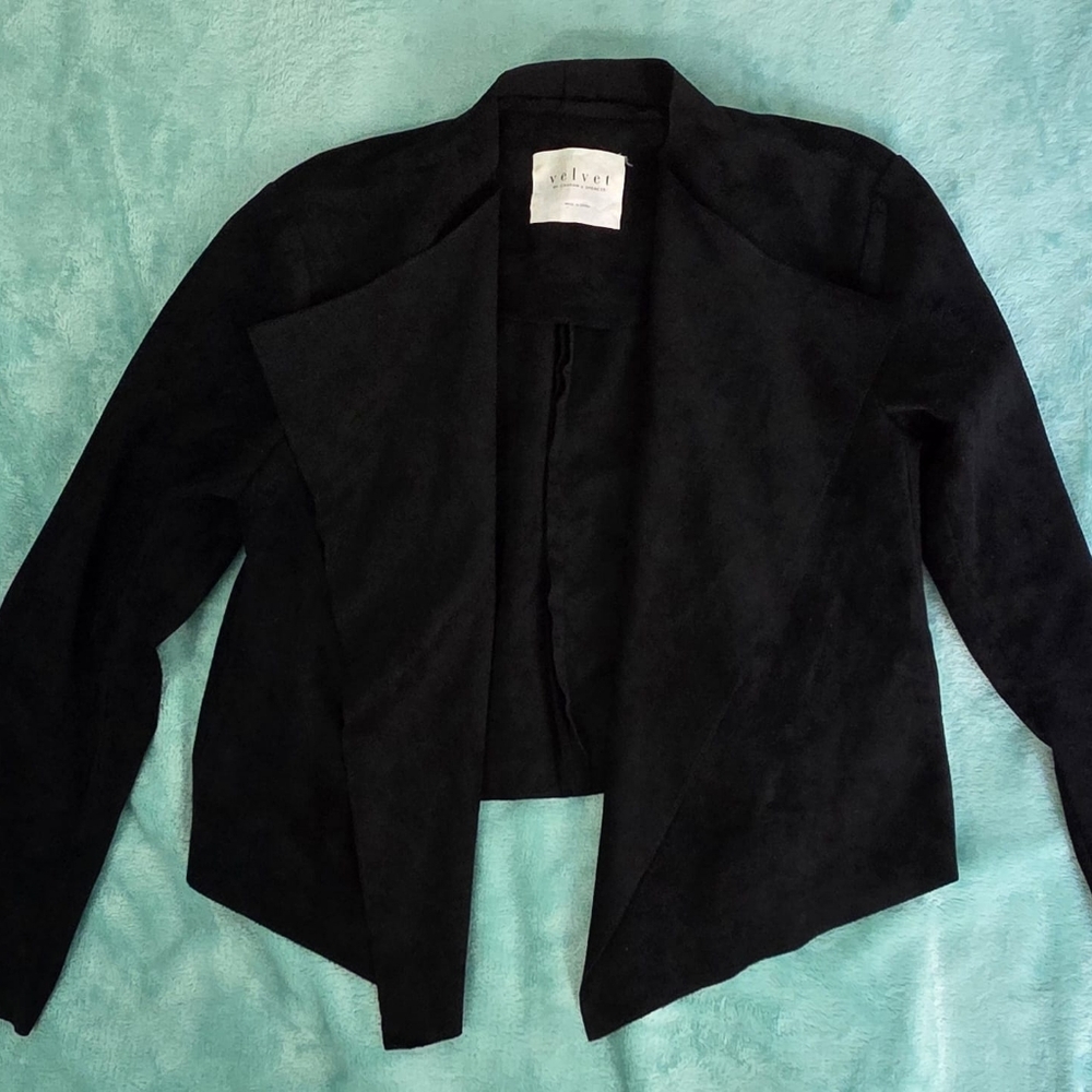 VELVET Faux Suede Black Jacket🌸